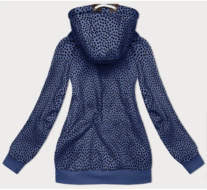 Modrá dámská rozepínací mikina se vzorem model 19664194 - 6&8 Fashion