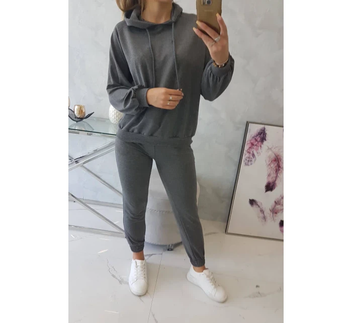 Sada model 18748990 s kapucí v grafitové barvě - K-Fashion Sada model 18748990 s kapucí v grafitové barvě - K-Fashion