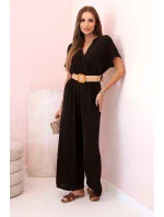 Kombinéza s ozdobným pásom hnedá Kombinéza s ozdobným pásom hnedá