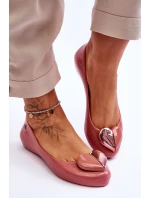 Dámské baleríny se srdcem model 21616923 Růžová - Zaxy