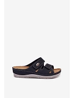 Dámske kožené ponožky na suchý zips Inblu OE0001GU dark blue