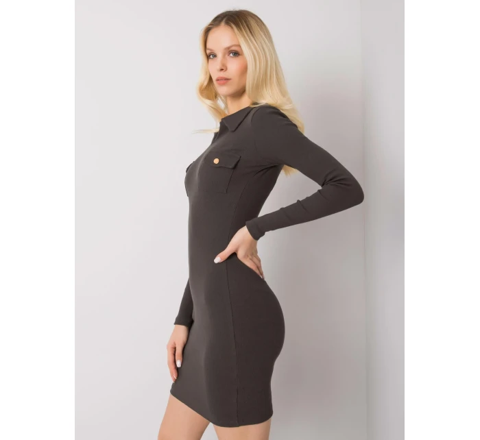 Šaty RV SK model 17462092 tmavá khaki - FPrice Šaty RV SK model 17462092 tmavá khaki - FPrice