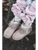 Zateplené dětské sněhule s ozdobnými třásněmi Béžová Nimia Zateplené dětské sněhule s ozdobnými třásněmi Béžová Nimia