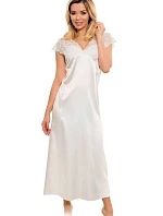 Dámska saténová košieľka s čipkou Mactan Ecru - Kalimo