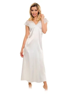 Dámska saténová košieľka s čipkou Mactan Ecru - Kalimo