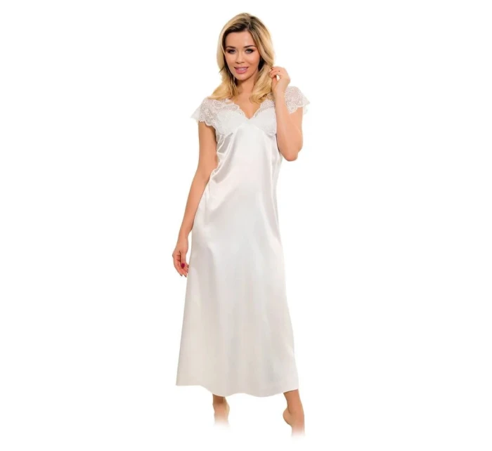 Dámská saténová košilka s krajkou model 21886401 Ecru - Kalimo