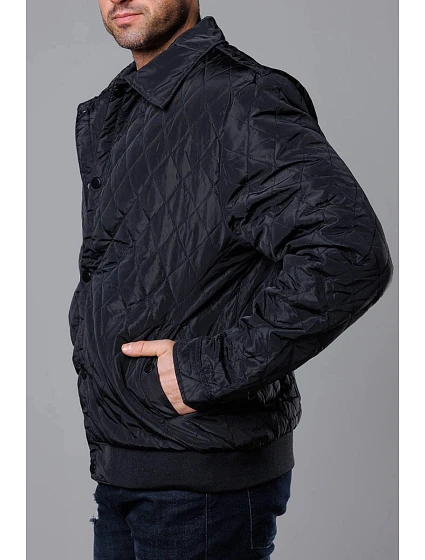 Černá pánská prošívaná bunda s límcem model 18344904 - J.STYLE