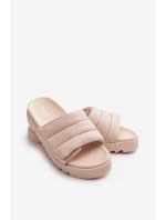 Dámské Žabky Na Platformě Big Star model 21660805 Beige - Big Star Shoes Dámské Žabky Na Platformě Big Star model 21660805 Beige - Big Star Shoes