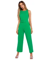 M679 Kombinéza bez rukávov s opaskom a sponou - zelená