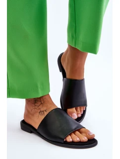 Dámske papuče z hladkej kože čierne Cerise