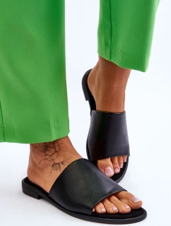 Dámske papuče z hladkej kože čierne Cerise