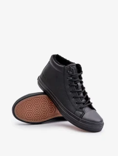 Zateplené pánske tenisky z eko kože Big Star Black