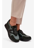 Dámske tenisky na platforme Vinceza - tmavozelené Dámske tenisky na platforme Vinceza - tmavozelené