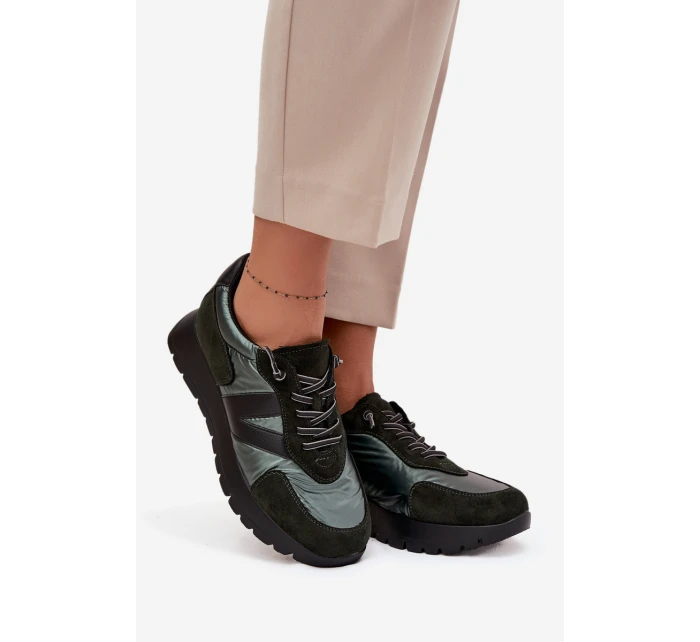 Dámske tenisky na platforme Vinceza - tmavozelené Dámske tenisky na platforme Vinceza - tmavozelené