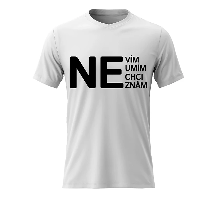 Dámské bavlněné tričko s potiskem - NE - bílé