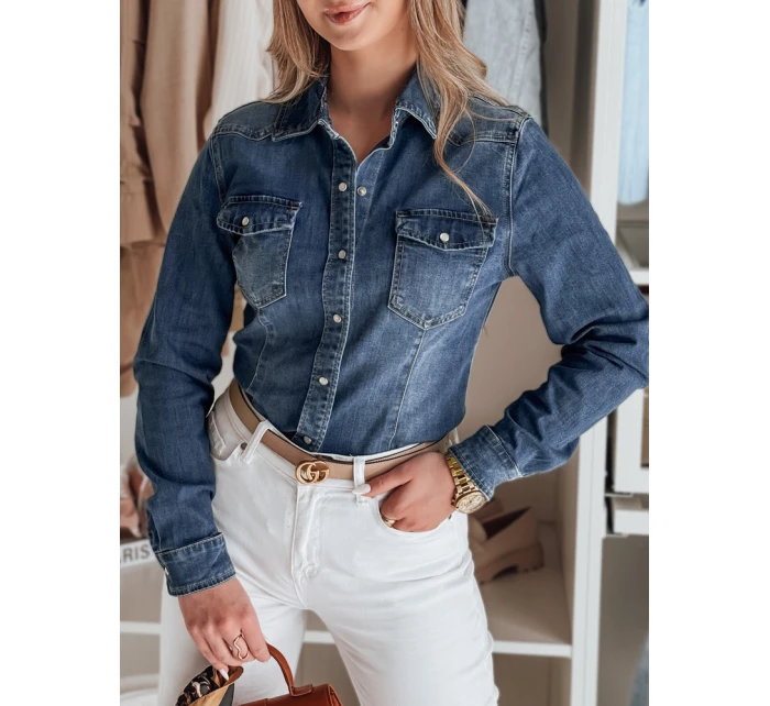Dámska džínsová košeľa NAPSTIPS modrá FashionStreet DY0468