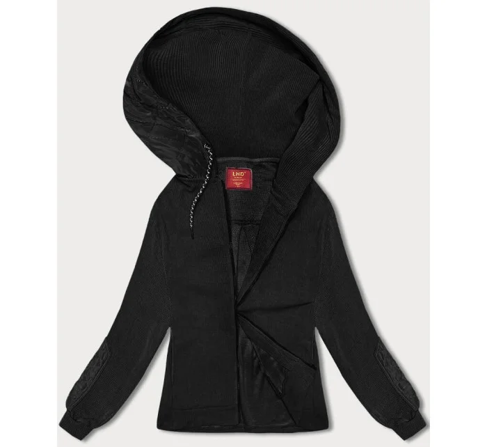 Černá dámská žebrovaná mikina model 18882304 - LHD