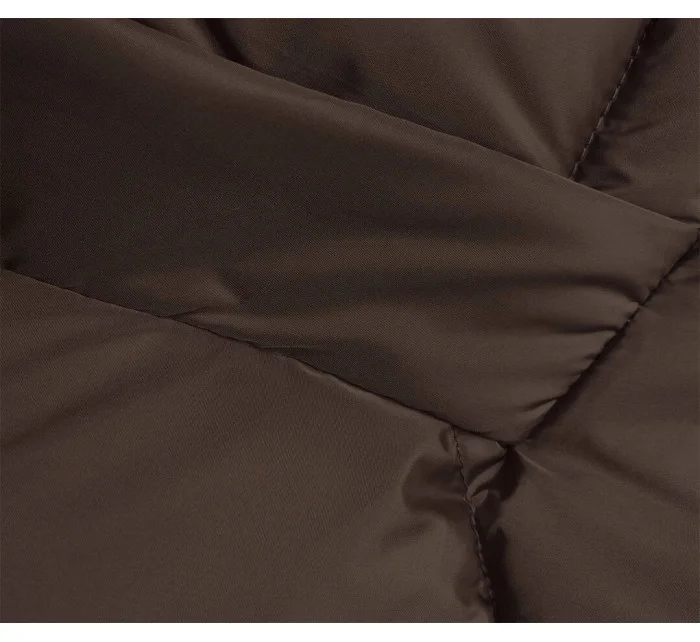 Hnedá prechodná bunda s kapucňou (LHD-23002)