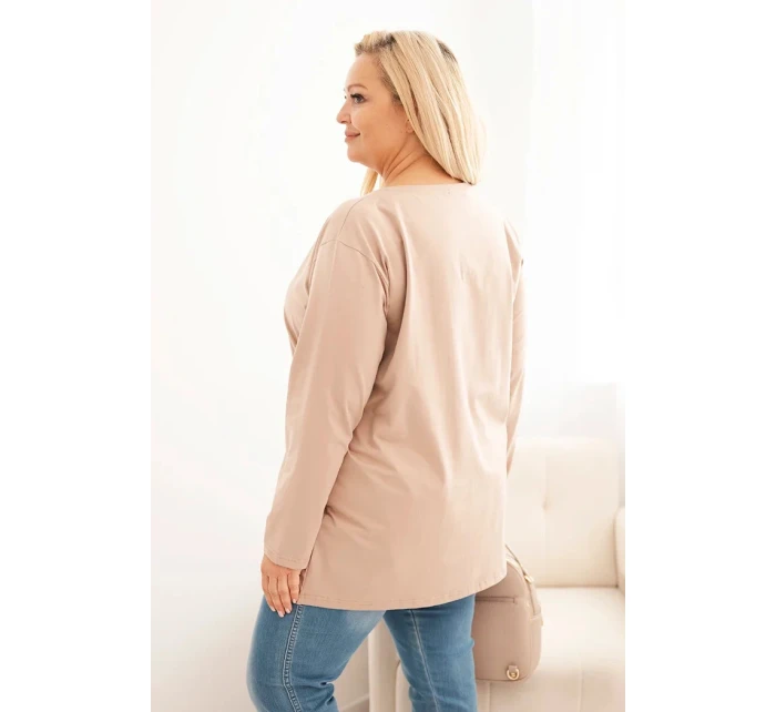 Dámske Plus veľkosť bavlnené kolo krku blúzka Fango