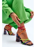 Modne Sandały Na Obcasie Multikolor Josette Modne Sandały Na Obcasie Multikolor Josette