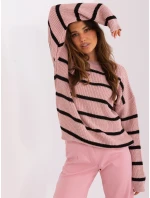 Sweter BA SW model 21793733 jasny różowy - FPrice Sweter BA SW model 21793733 jasny różowy - FPrice