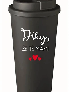 ŽE TĚ  černý termohrnek 475 ml model 22312142 - Giftela