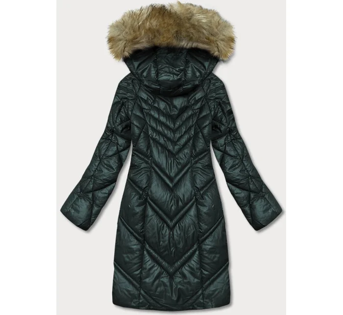 Tmavozelená prešívaná dámska bunda (H-97-2)
