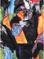 Čierne pestrofarebné košeľové šaty s dĺžkou do polovice lýtok pre ženy Ann Gissy (XY202113)