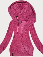 Dámska fleecová mikina s kapucňou pink melange (2312)
