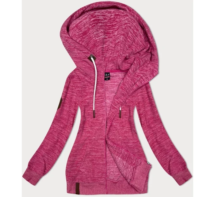 Dámska fleecová mikina s kapucňou pink melange (2312)