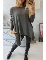 Oversize halenka grafitová melanž Oversize halenka grafitová melanž