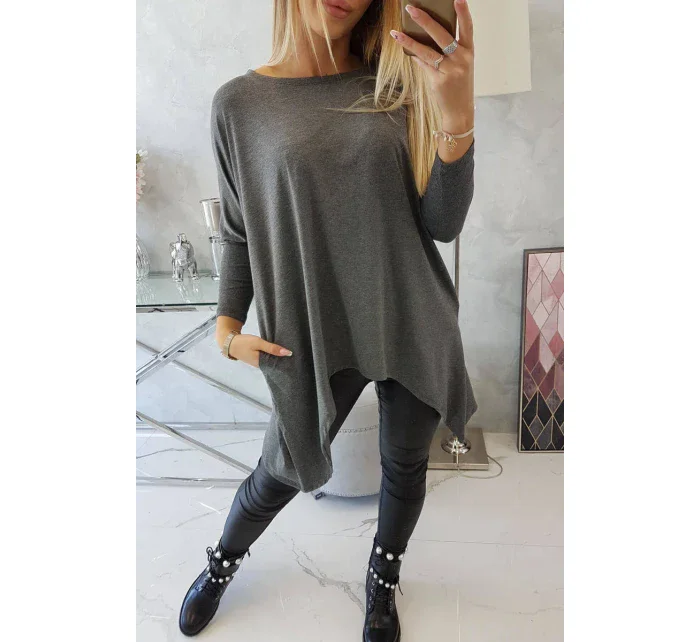 Oversize halenka grafitová melanž Oversize halenka grafitová melanž