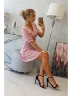 Šaty v páse tmavo púdrovo ružové