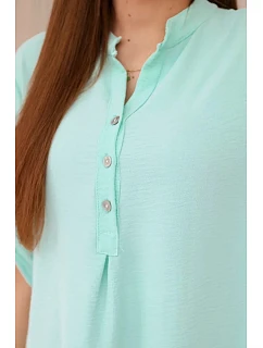 Blúzka s predĺženým chrbtom mätou