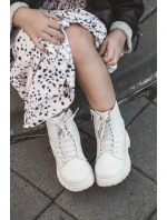 Dziecięce Botki Skórzane Z Suwakiem Beżowe Omua