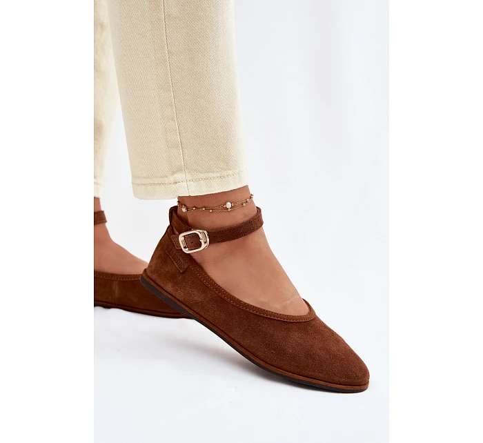 Baleríny z přírodního semiše Big Star TT274211 Camel