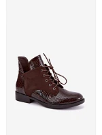 Zateplené kozačky model 22557195 Hnědé - VINCEZA Zateplené kozačky model 22557195 Hnědé - VINCEZA