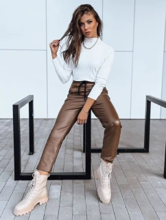 Dámske voskované nohavice LAPIS tmavohnedé FashionStreet UY1720