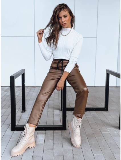 Dámské voskované kalhoty tmavě hnědé Dstreet model 21971557 - FashionStreet