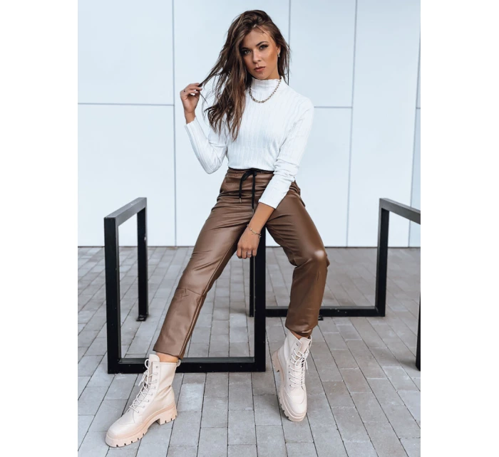 Dámské voskované kalhoty tmavě hnědé Dstreet model 21971557 - FashionStreet