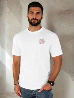 Pánské bílé tričko s potiskem Dstreet model 21973793 - FashionStreet