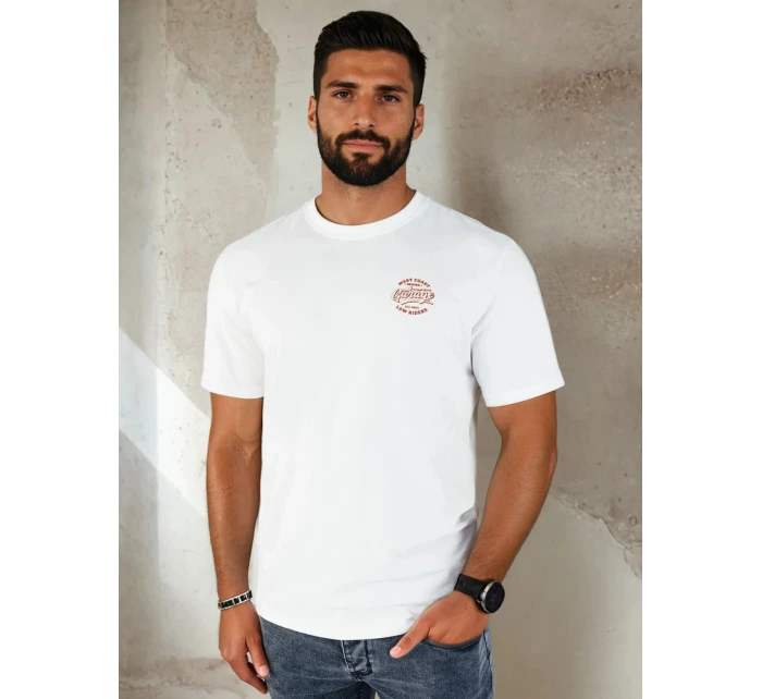 Pánské bílé tričko s potiskem Dstreet model 21973793 - FashionStreet