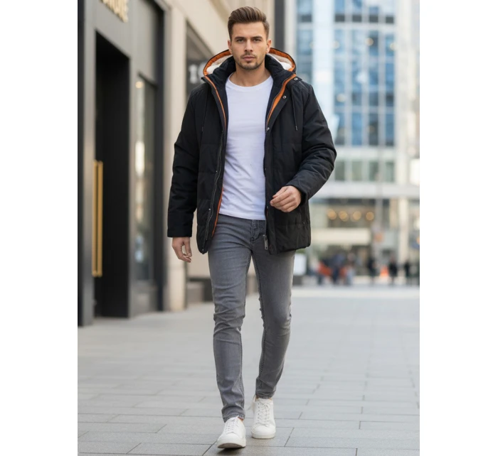 Pánská zimní bunda s kapucí černá Dstreet model 21982990 - FashionStreet