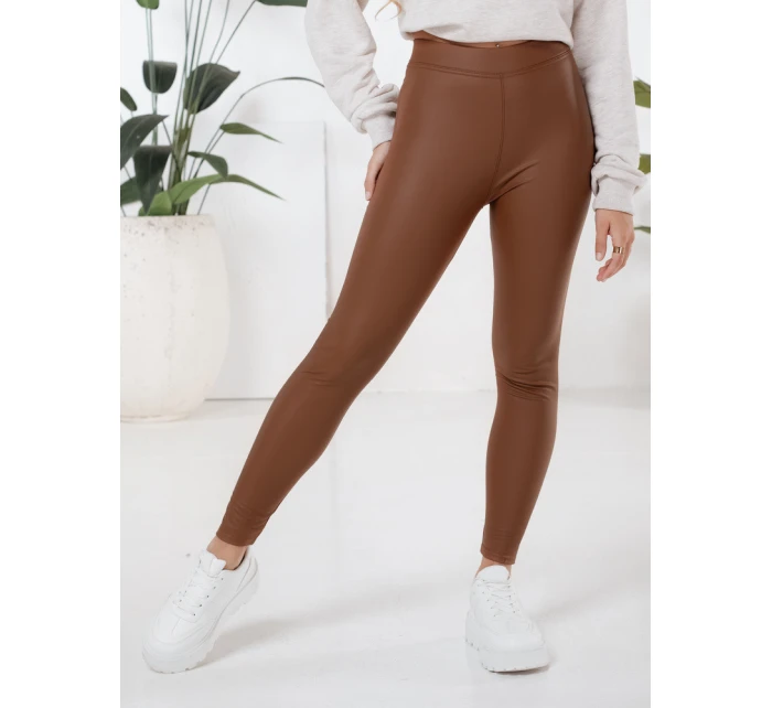 Dámské voskované hnědé legíny Dstreet model 21991596 - FashionStreet Dámské voskované hnědé legíny Dstreet model 21991596 - FashionStreet