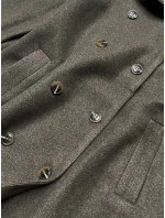 Dlouhý kabát v khaki barvě s límcem model 15837924 - Ann Gissy