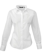 PR 300 Popelínová halenka s dlouhým rukávem model 22479954 white - Premier PR 300 Popelínová halenka s dlouhým rukávem model 22479954 white - Premier
