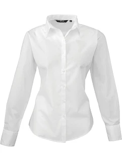 PR 300 Popelínová halenka s dlouhým rukávem model 22479954 white - Premier