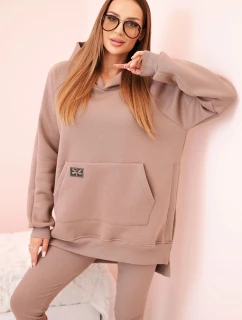 Dámska bavlnená mikina s kapucňou a legíny s vysokým pásom fango