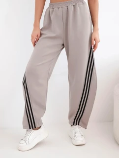 Dámske maslové viskózové nohavice s lampasom fango