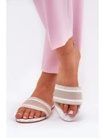 Vzorované Plné Dámské Sandály Béžové model 21689586 - Boto